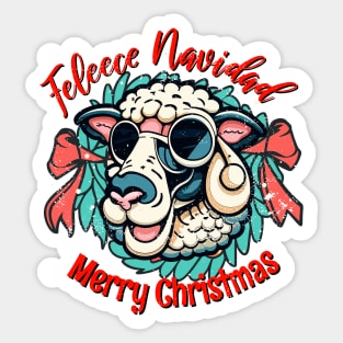 Feleece Navidad Merry Christmas Sticker